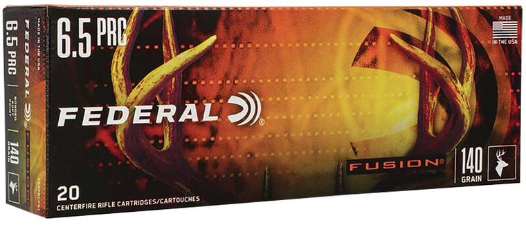 Federal Fusion 6.5 PRC Tipped Fusion Centerfire Rifle Ammo, 140 Grain - 20 Rounds per Box