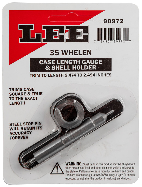 Lee 90972 35 Whelen Case Length Gauge and Shell Holder