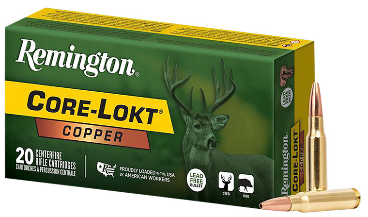 Remington Ammunition Core-Lokt Copper 150-Grain Hollow Point for 308 Win Hunting