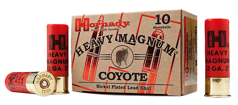 Hornady Heavy Magnum Coyote 12 Gauge Shotshells – 1 oz 00 Buck, 1300 fps, 10 Rounds