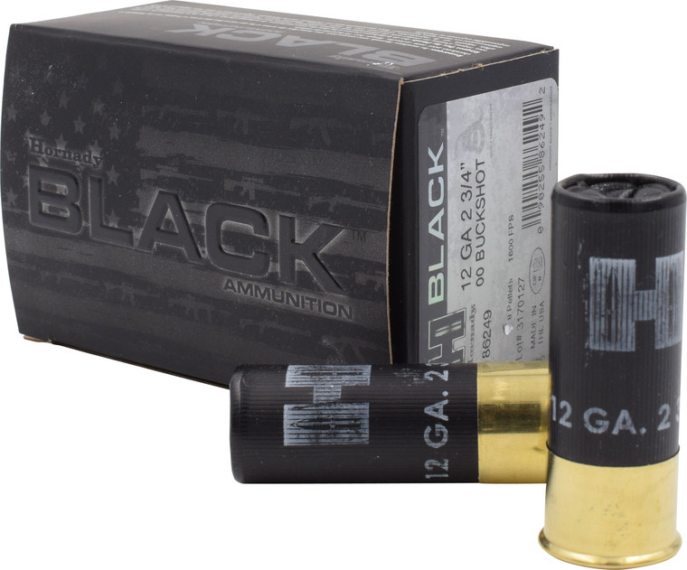 Hornady Black 12 Gauge 00 Buckshot Ammunition - 2.75 inch, 1600 fps, 10 rounds per box