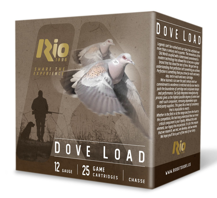 RIO Ammunition RDL32HV8 Dove Load 12 Gauge Shotshell - 2-3/4 Inch, 8 Shot, 25 Rounds/Box