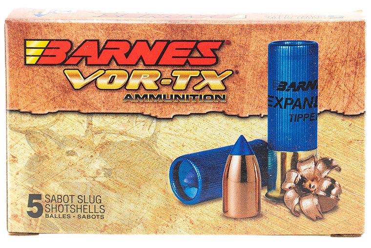 Barnes Bullets VOR-TX Expander 12 Gauge Shotgun Slugs – 3 Inch, 1550 fps, 5 Rounds per Box