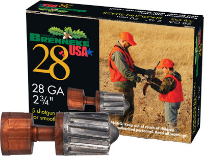 Brenneke 28 Gauge Slug Loads – 2.75 inch, 5/8 oz, 1450 fps – Model SL282BR