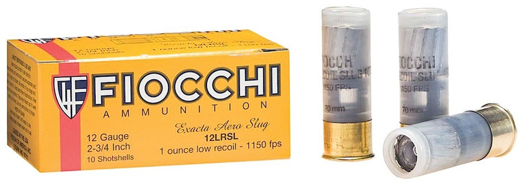 Fiocchi 12LRSLUG Aero Rifle Slug - 12 Gauge 2.75 inch, 1 oz Rifled Slug for Home Defense