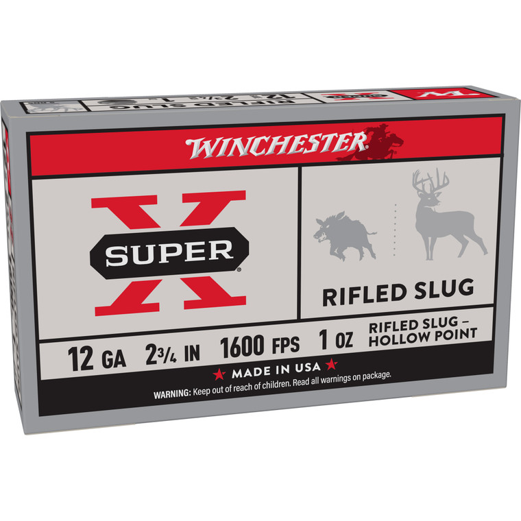 Winchester Ammunition Power Point 12 Gauge 2.75-inch Rifled Slug - 1 oz, 5 Rounds per Box
