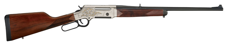 Henry Long Ranger Deluxe Engraved Rifle in .308 Win with Nickel Finish and Gold Inlay - Part H014D308