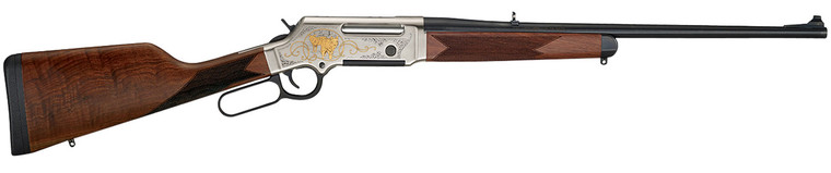 Henry Long Ranger Deluxe Engraved .223 Coyote Edition Rifle with Nickel Plated Finish and Gold Inlay