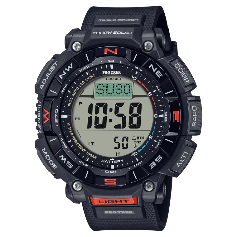 Casio Pro Trek PRG340-1 Solar Triple Sensor Watch - Eco-Friendly Outdoor GPS Timepiece