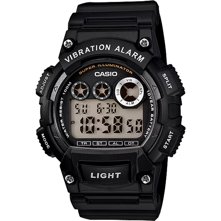 Casio W735H-1AVCF Classic Digital Watch with Vibration Alarm and Super Bright Backlight