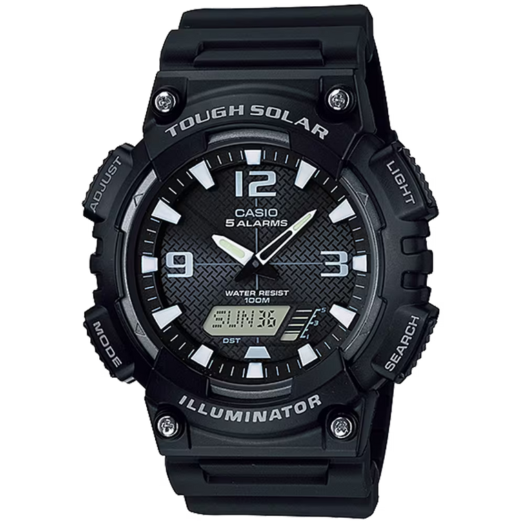 Casio AQS810W-1AVCF Solar Powered Analog-Digital Watch with World Time and Water Resistance