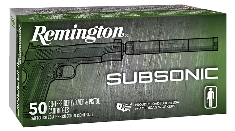 Remington Ammunition SubSonic 9mm Luger Centerfire Handgun Rounds, Part Number 28435