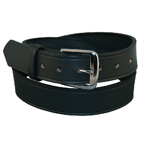 Boston Leather Traditional 1 1/2 Inch Off Duty Belt with Basket Weave Finish - Black, Size 30