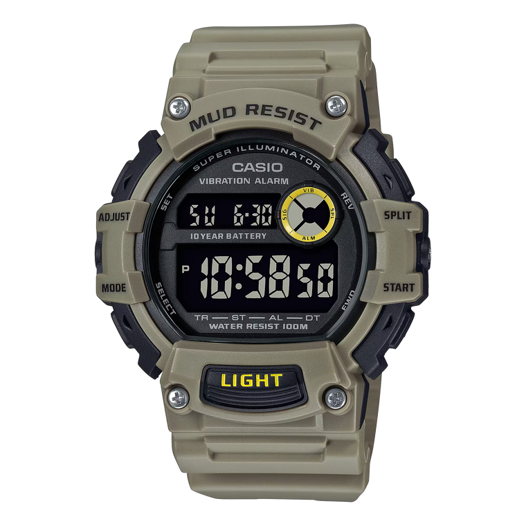 Casio TRT110H-5BV Mud-Resistant Digital Watch with Dual Time and 100M Water Resistance