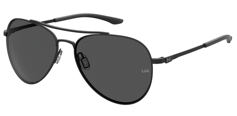 Under Armour UA Instinct Aviator Sunglasses - Matte Black Frame with Gray Lenses