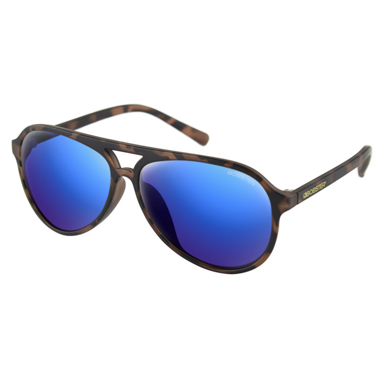 Bobster Maverick BMAV101HD Matte Tortoise Sunglasses with High-Definition Brown/Blue Mirror Lenses