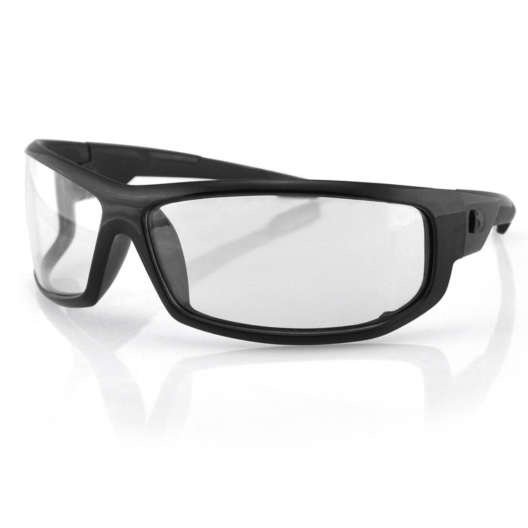 Bobster AXL Clear Lens Wraparound Sunglasses - Enhanced Peripheral Vision and Comfort