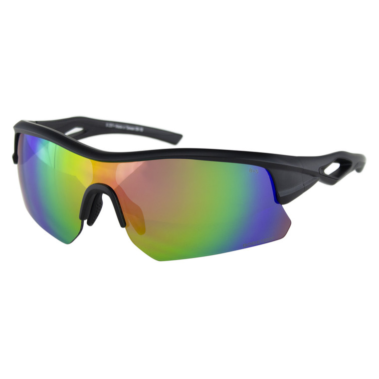 Bobster Dash Matte Black ANSI Z87.1 Certified Sunglasses with REVO Mirrored Lenses