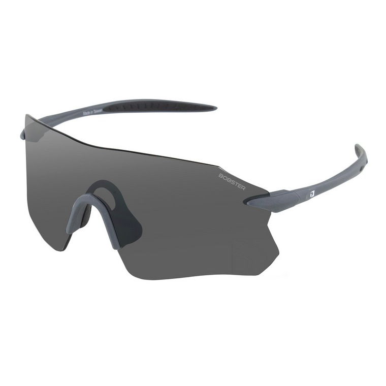 Bobster Aero Matte Gray Frame Sunglasses with Smoke Silver Mirror Lenses - Part BAER01