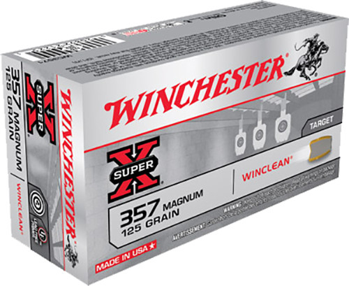 Winchester Ammo WC3571 357 Magnum 125 Grain Winclean Brass Enclosed Base Centerfire Handgun Rounds