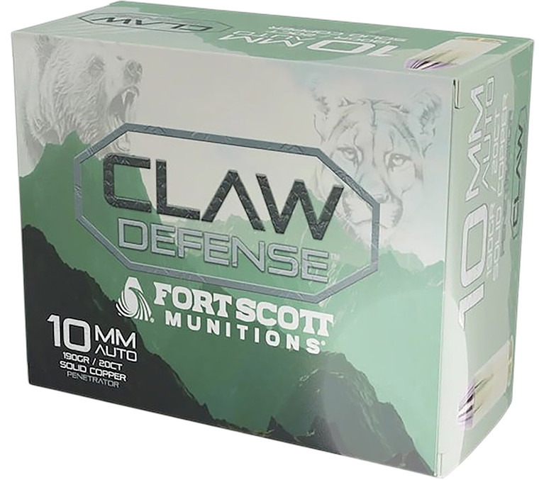 Fort Scott Munitions 10mm Auto Solid Copper Spun Defense Rounds - 190 Grain, 20 Rounds per Box, 25 Boxes per Case