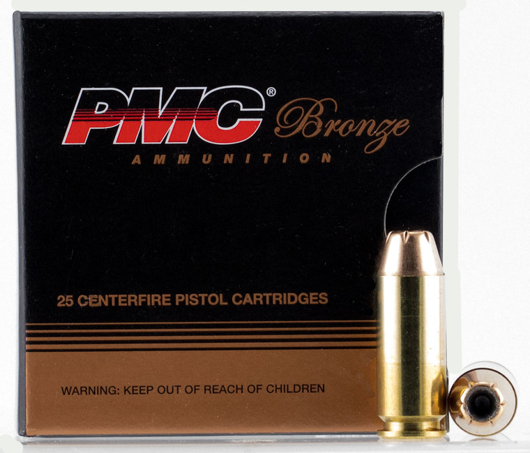 PMC 10B 10mm Auto Jacketed Hollow Point Handgun Ammo – 170 Grain, Centerfire Brass Casings, 25 Rounds per Box