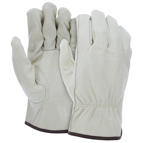 MCR Safety Ind Grade Pig Grain Drivers Gloves with Key Thumb, Large