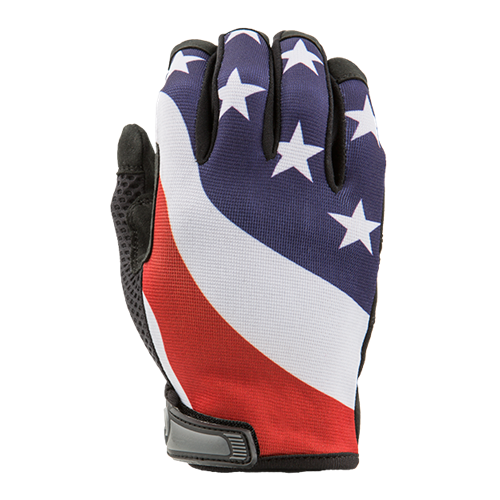 Industrious Handwear US Flag Full Finger Gloves - X-Large, Breathable Jersey Knit with Reinforced Palm