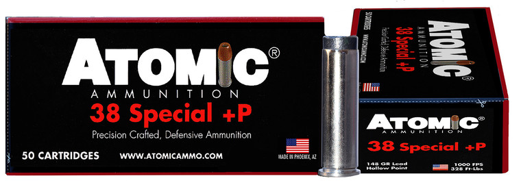Atomic 00419 .38 Special +P Lead Hollow Point Self-Defense Ammunition - 50 Rounds