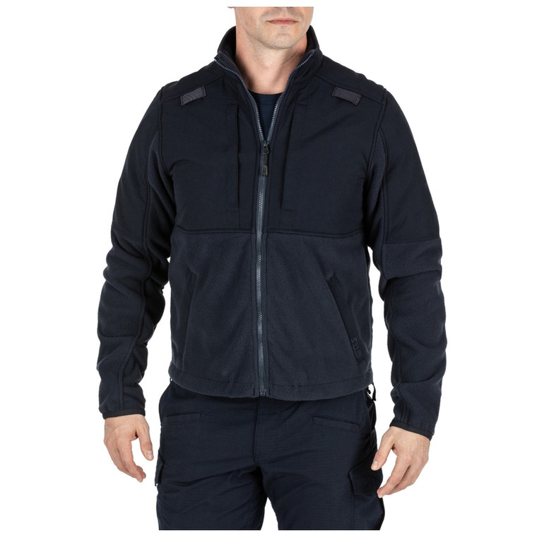 5.11 Tactical Tactical Fleece 2.0 in Dark Navy, 3X-Large – Versatile Insulated Jacket with Water-Resistant Overlay