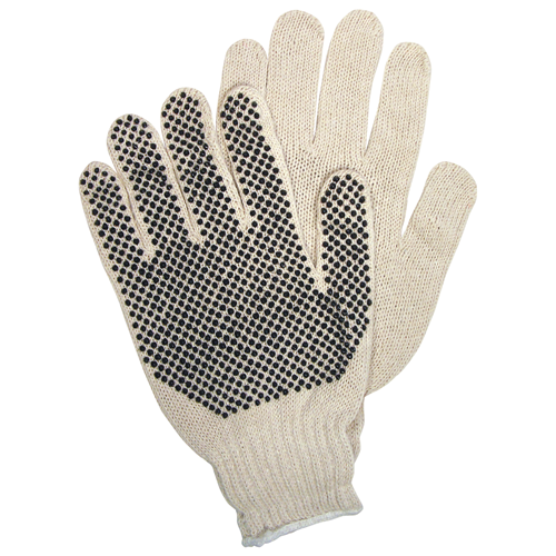 MCR Safety Reg Dot 1 Side Natural 7 Gauge Work Gloves, Small