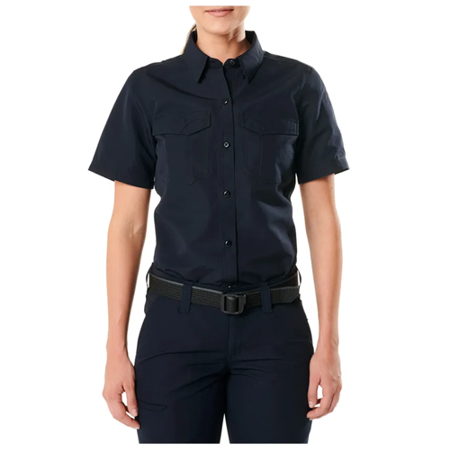 5.11 Tactical Women's Fast-Tac Short Sleeve Shirt in Dark Navy - Size Large
