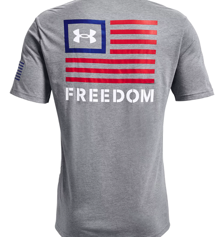 Under Armour UA Freedom Banner T-Shirt - Medium, Gray/Blue