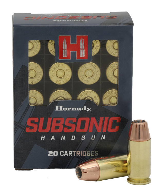 Hornady Subsonic 45 ACP 230 Grain XTP Centerfire Handgun Rounds – Hunting Ammo with Flex Tip for Reliable Expansion
