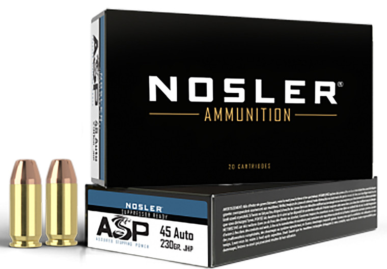 Nosler Assured Stopping Power 45 ACP 230-Grain Jacketed Hollow Point Ammunition - 50 Rounds