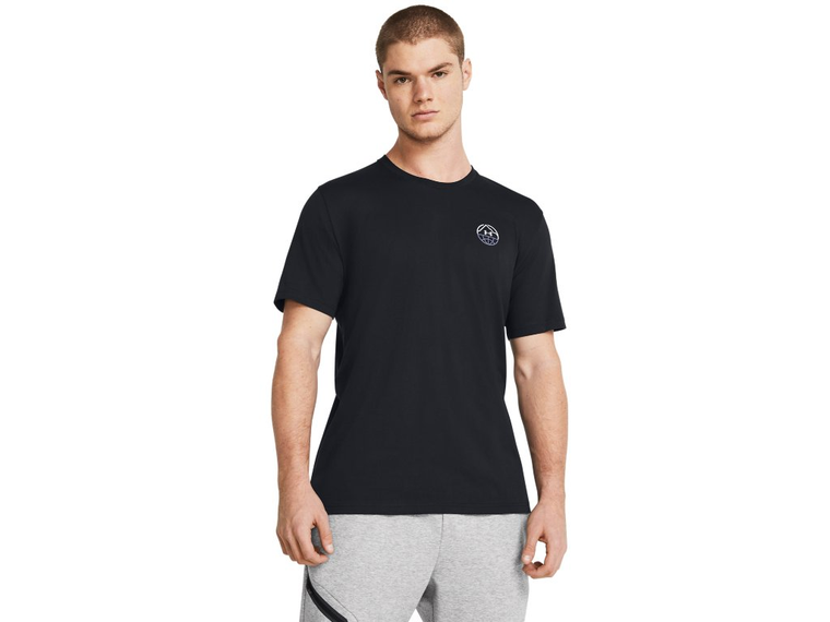 Under Armour Men's UA Outdoor Cube Short Sleeve in Black/Celeste, Size Medium