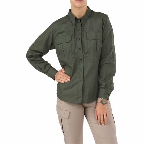 5.11 Tactical Women's Twill PDU Class-A Shirt - Long Sleeve, TDU Green, Large