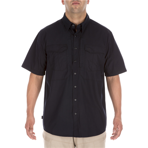 5.11 Tactical Stryke Short-Sleeve Shirt with Flex-Tac Fabric and Teflon Finish, Dark Navy, X-Large