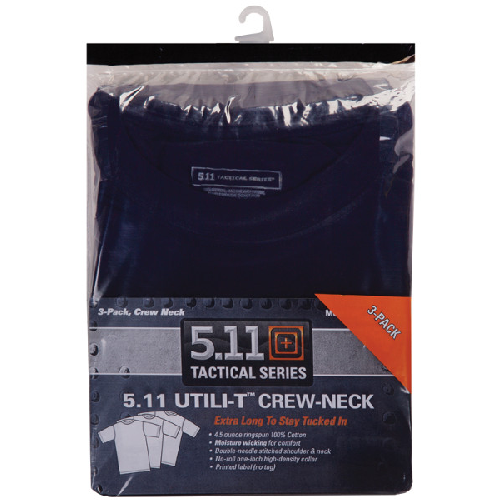 5.11 Tactical Utili-T Crew T-Shirt 3 Pack - X-Large Dark Navy, Durable and Moisture-Wicking Base Layer