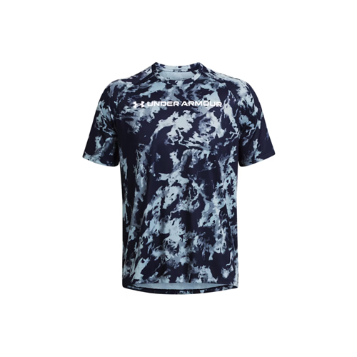 Under Armour Men's UA Tech ABC Camo Short Sleeve T-Shirt in Midnight Navy / White, 3X-Large