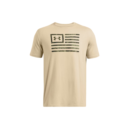 Under Armour Men's UA Freedom Flag Printed T-Shirt (Part Number 13829692902X) in Desert Sand, 2X-Large