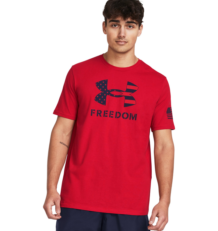 Under Armour Men's UA Freedom Logo T-Shirt, Medium, Red