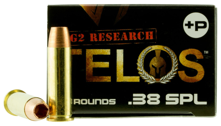 G2 Research Telos .38 Special +P Fracturing Copper Hollow Point Ammo – 105 Grain, 20 Rounds Per Box