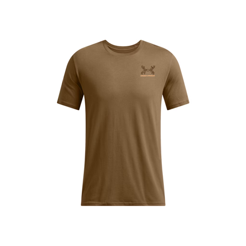 Under Armour Men's UA Schematic White Tail Short Sleeve - Coyote / Gridiron Brown, Size Small