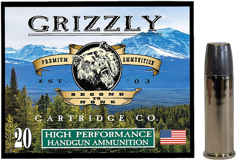 Grizzly Ammo GC44M19 44 Rem Mag Centerfire Handgun Rounds - 320 Grain Wide Long Nose Gas Check