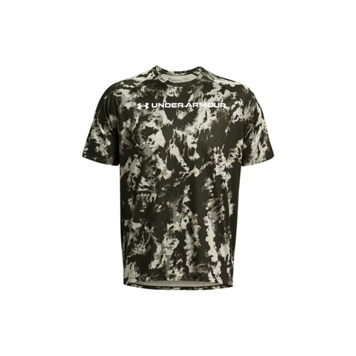 Under Armour Men's UA Tech ABC Camo Short Sleeve in Marine OD Green / White – X-Large