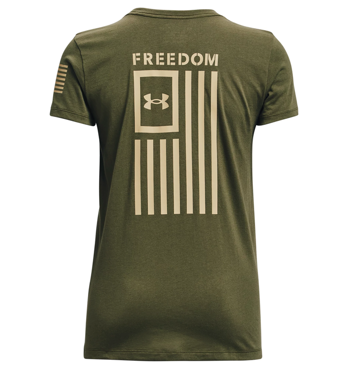 Under Armour Women's UA Freedom Flag T-Shirt - Marine OD Green, Medium