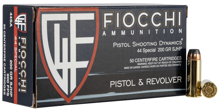 Fiocchi Defense Dynamics 44 S&amp;W Special 200 Grain Semi-Jacketed Hollow Point Handgun Rounds (50 Rounds per Box)