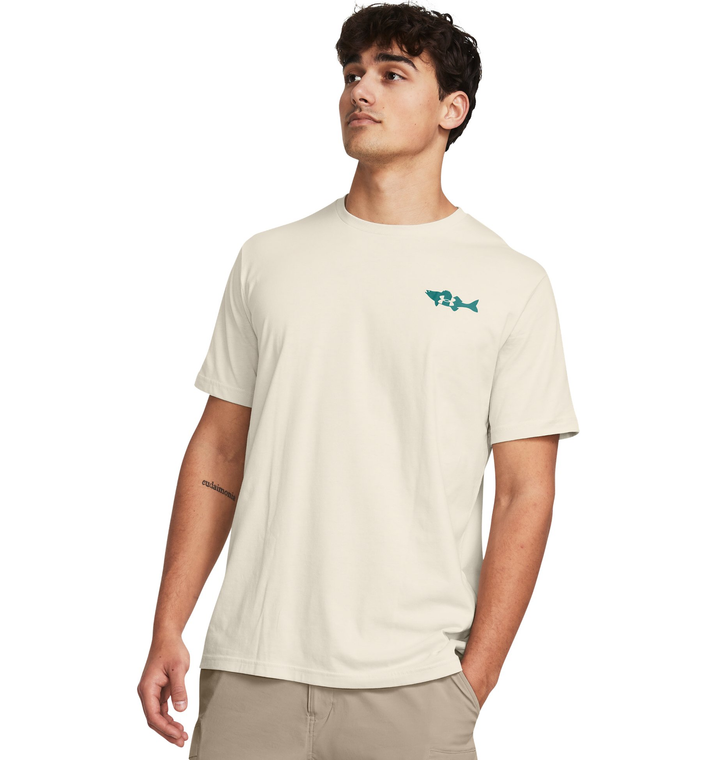 Under Armour Men's UA Walleye Short Sleeve T-Shirt - Summit White/Coastal Teal, Size Medium