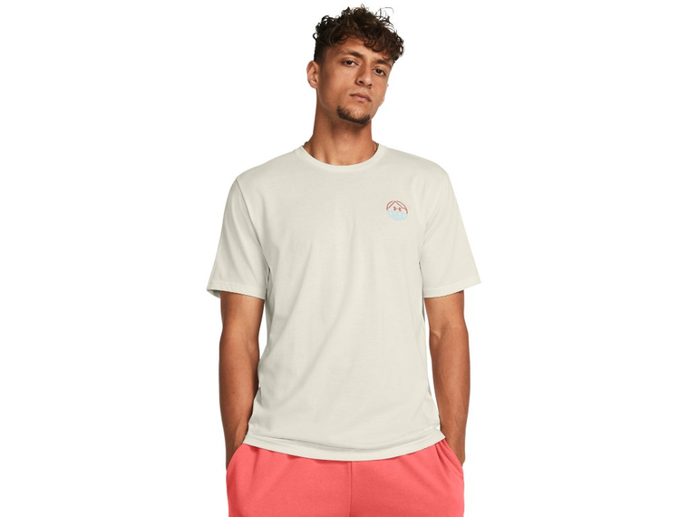 Under Armour Men's UA Outdoor Cube Short Sleeve Shirt, 3X-Large, White Quart/Sky Blue